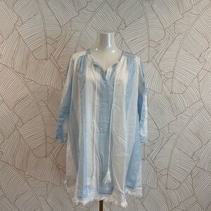 Blue and White Striped Tunic Dress